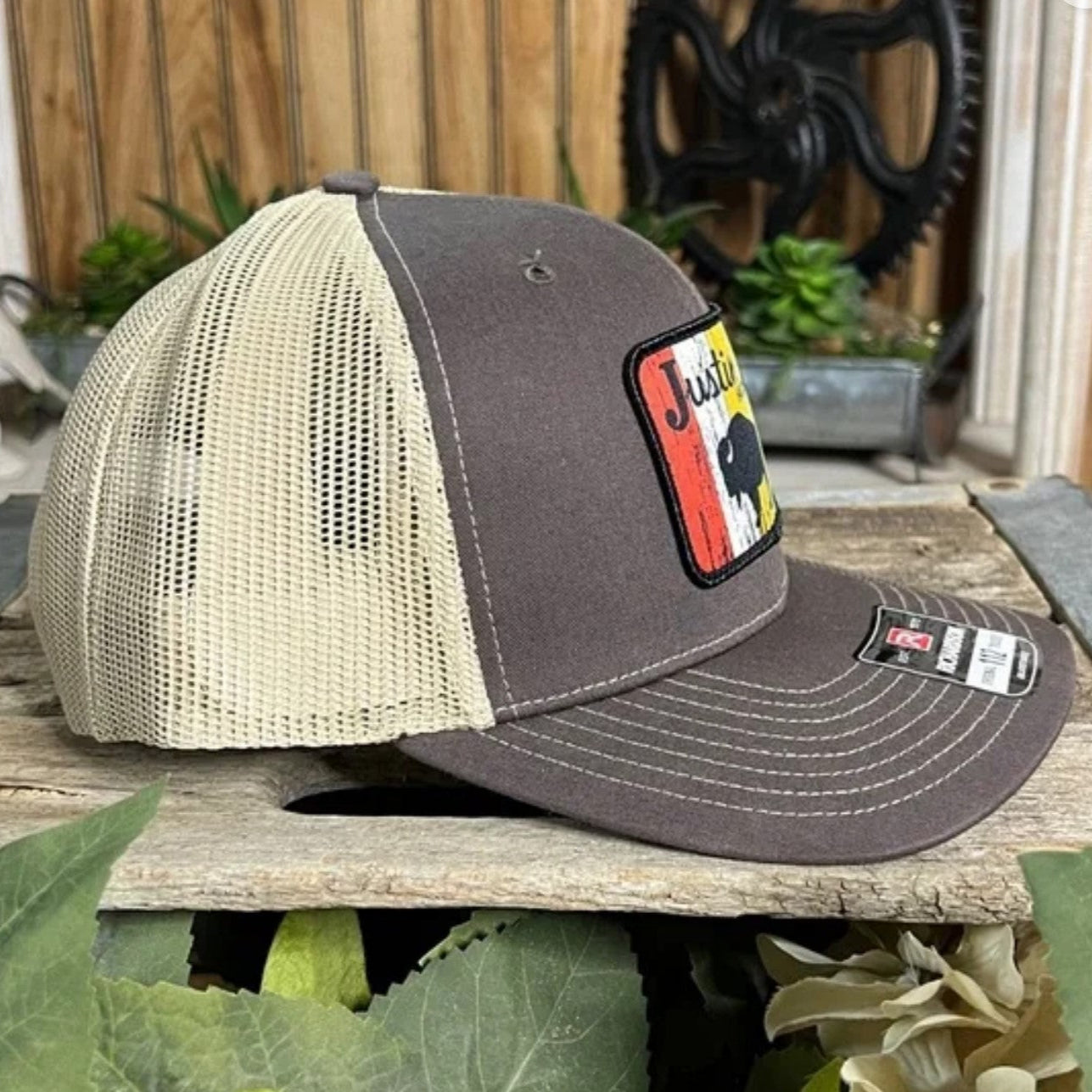 NEW - Justin Boot Hat Company Buffalo Rustic Snapback Trucker Hat