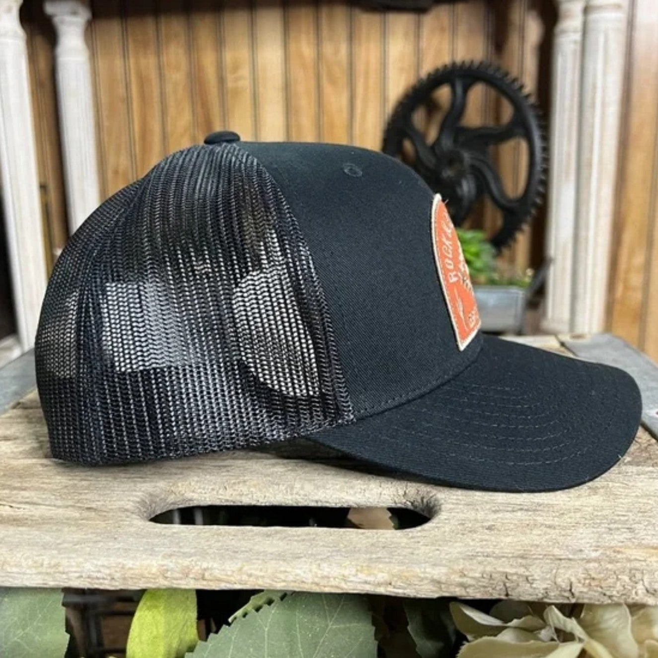 NEW Rock & Roll Denim Patch Logo Aztec Cactus Snapback Trucker Hat