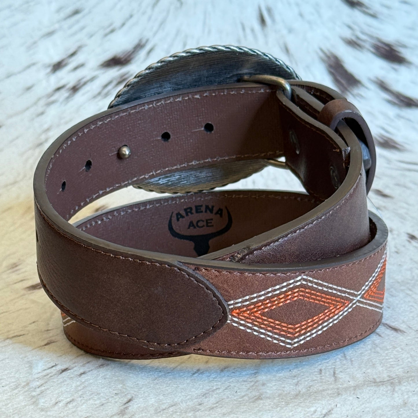 NEW Boy's/Girl's Diamond Stitch Eagle Buckle Western Belt (Medium)