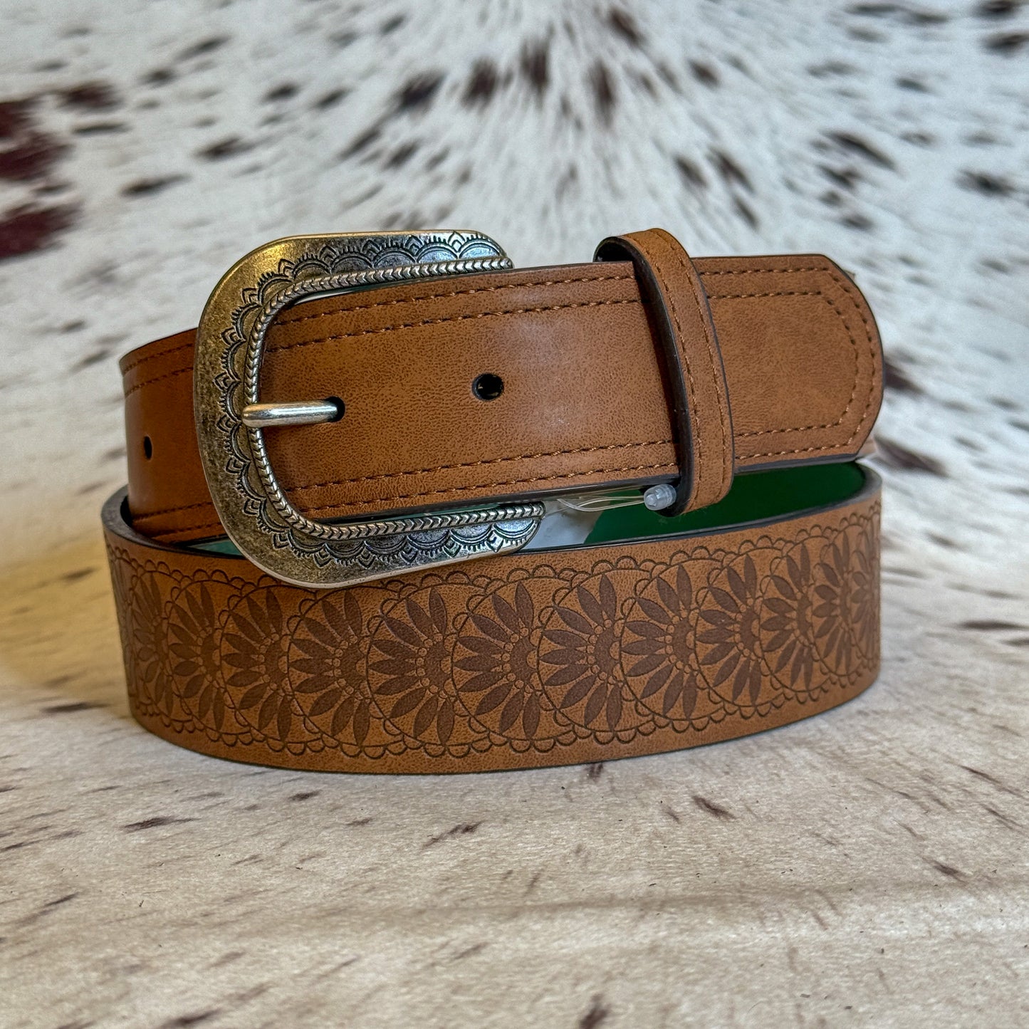 NEW Ladies Embossed Floral Western Belt (Medium)