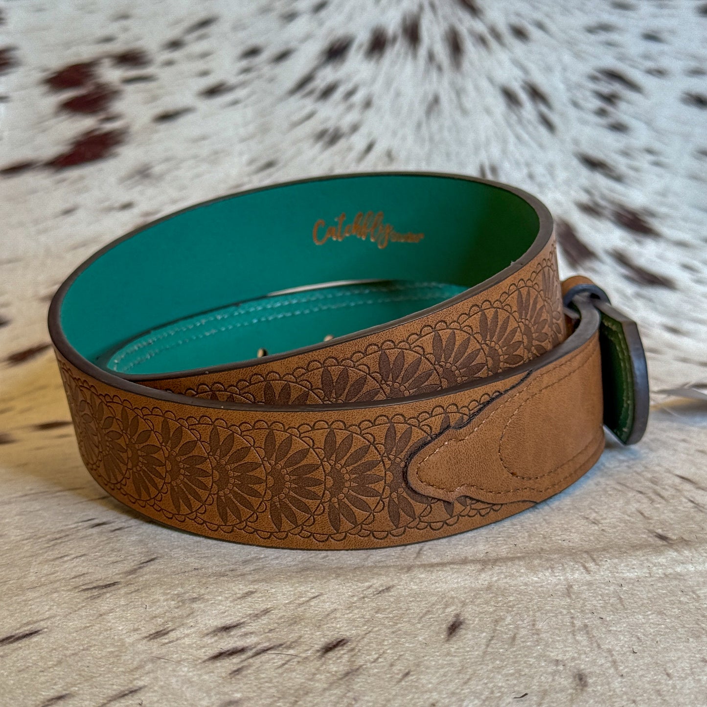NEW Ladies Embossed Floral Western Belt (Medium)
