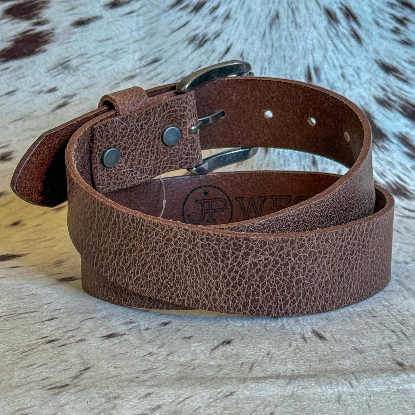 NEW Women's 100% Leather Textured Grain Western Belt (32)