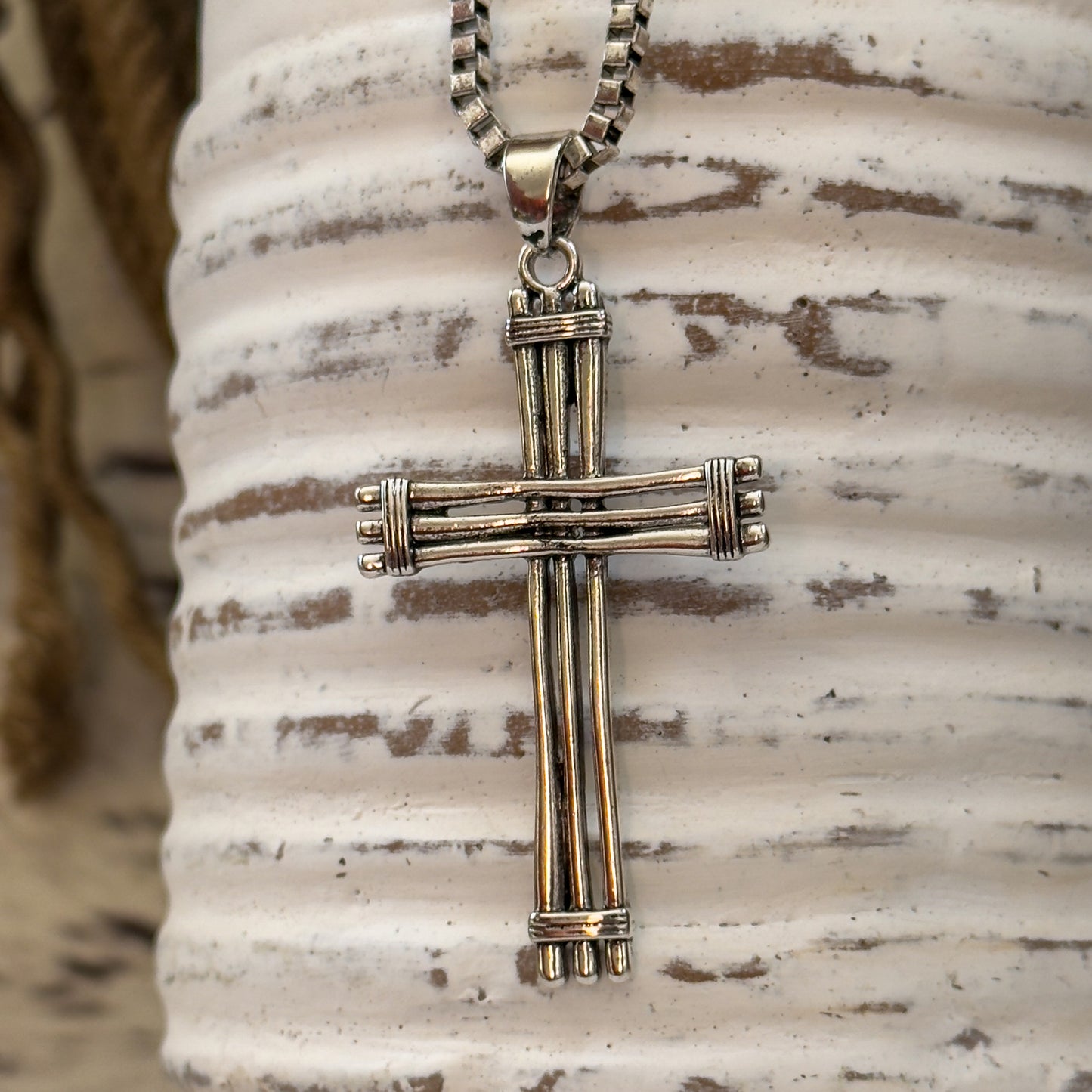 NEW Men's Justin Slat Bar Cross Western Pendant