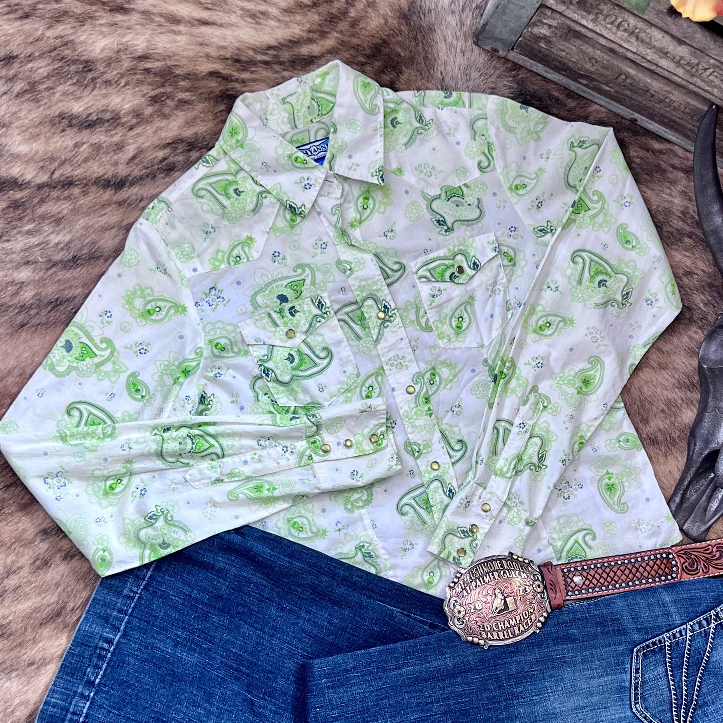 Shyanne Paisley Pearl Snap Women's Western Shirt (Small)