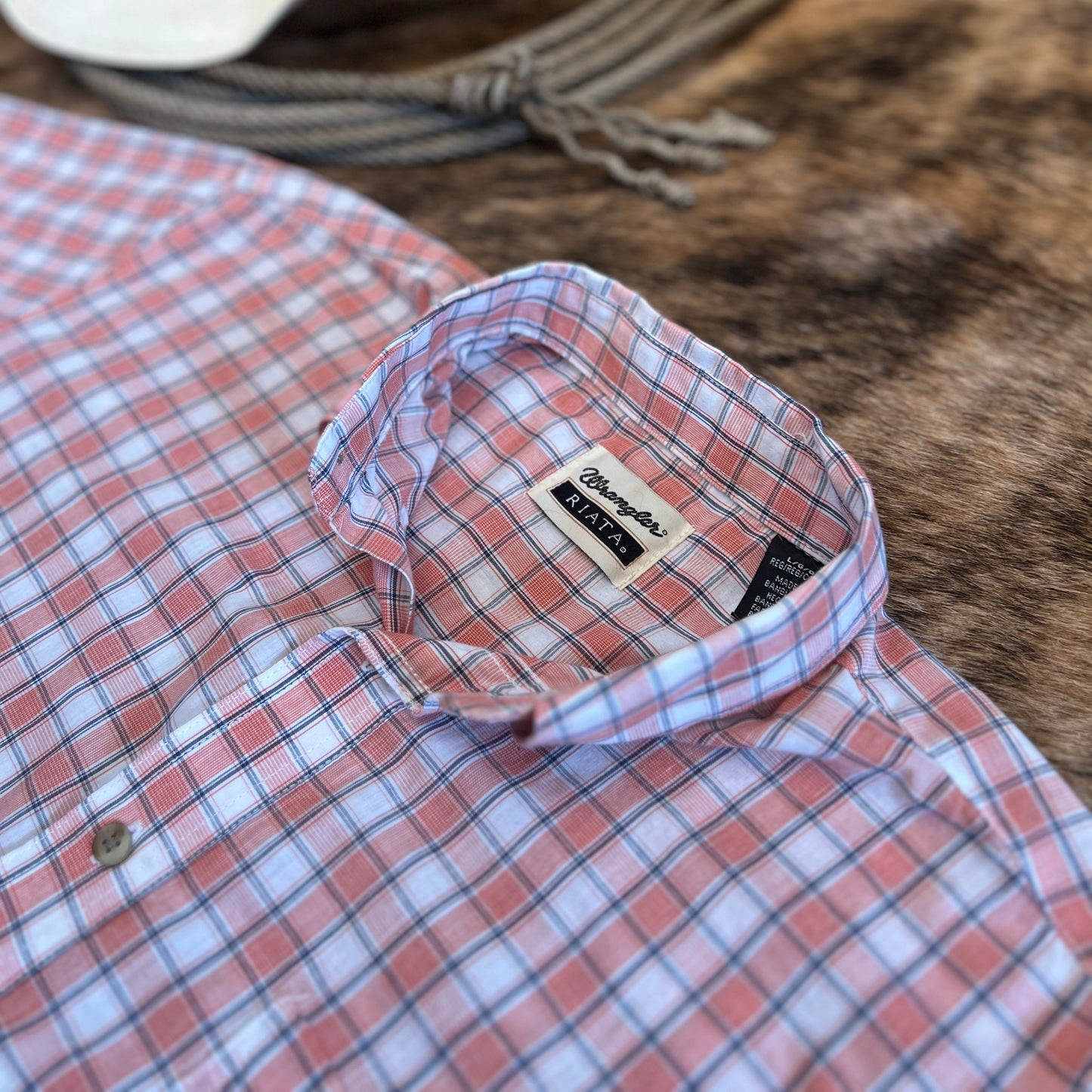 Wrangler Riata Plaid Stripe Long Sleeve Men's Western Shirt