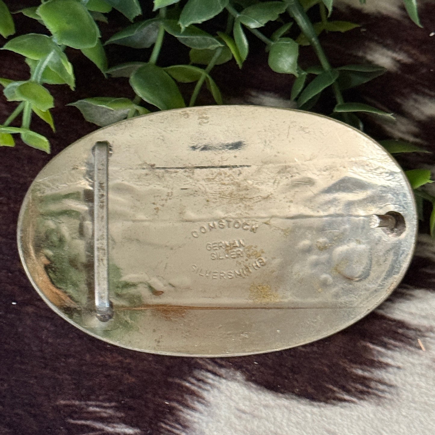 Vintage 1970s Comstock Silversmiths Western Trophy Buckle