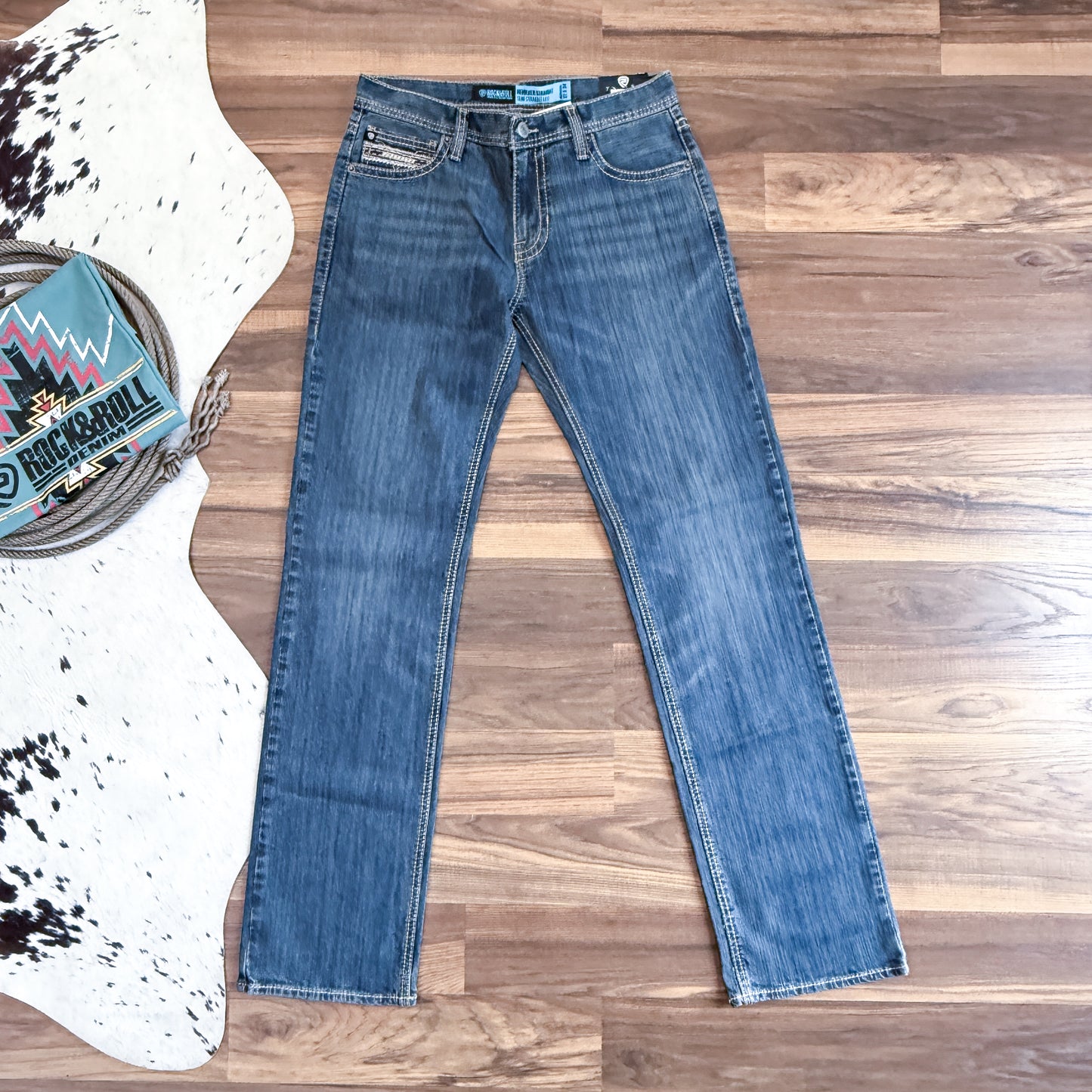 NEW Rock & Roll Denim Revolver Slim Fit Bootcut Jeans (32x34)