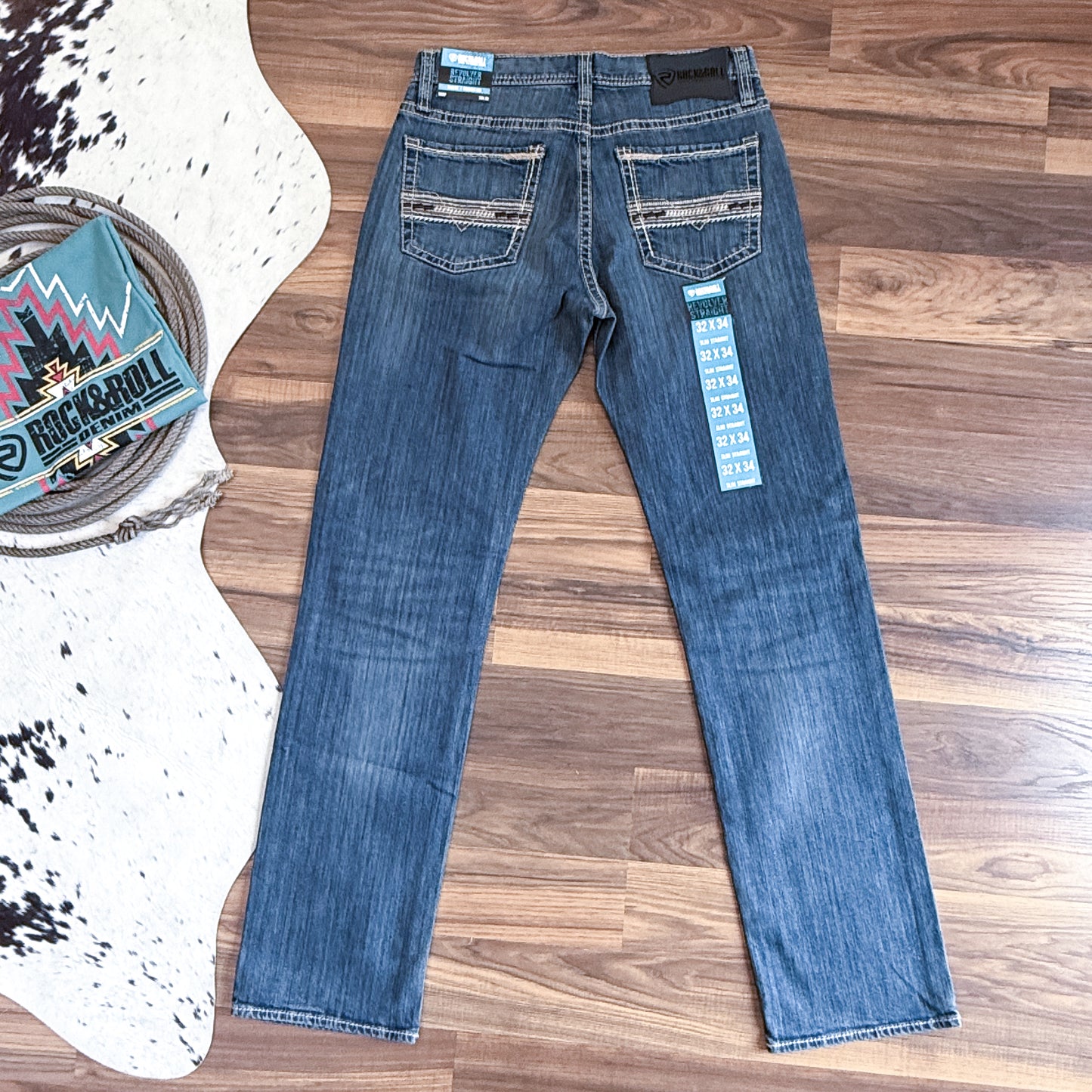 NEW Rock & Roll Denim Revolver Slim Fit Bootcut Jeans (32x34)