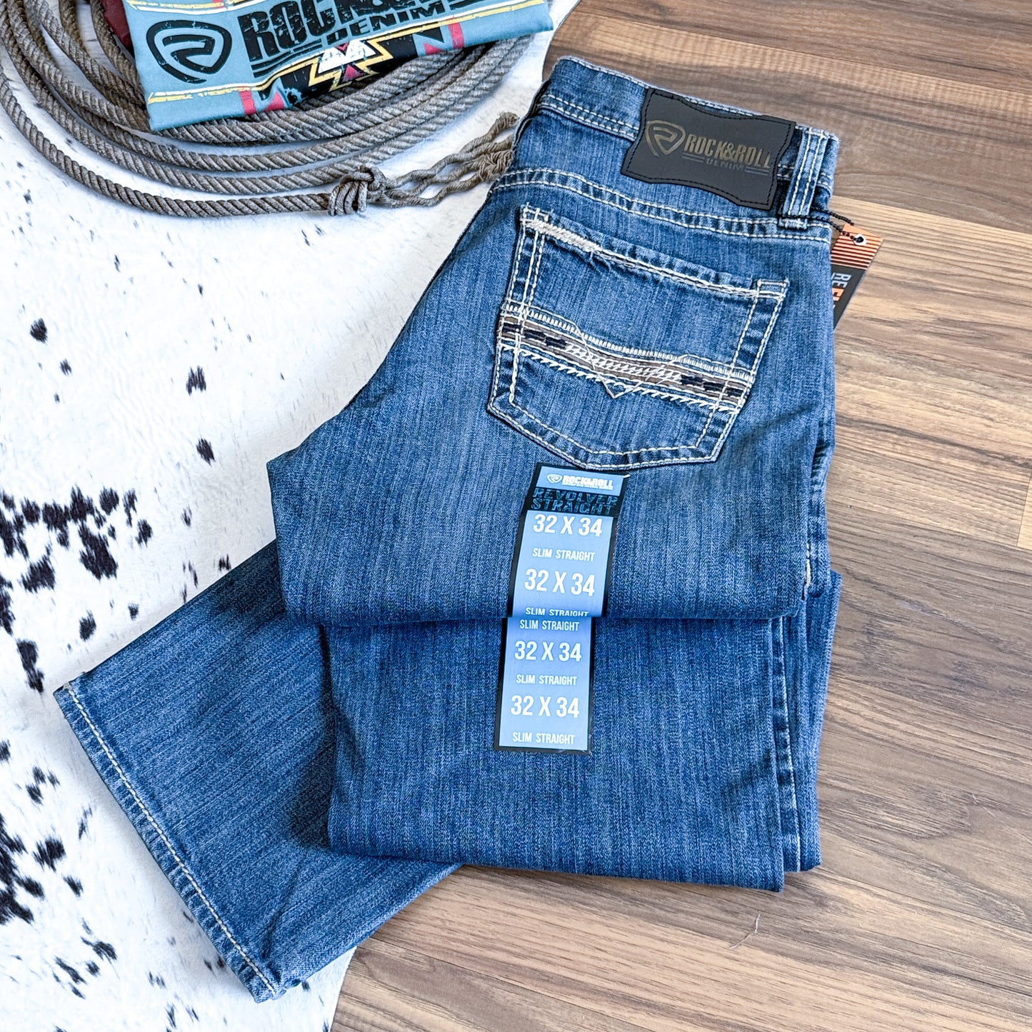 NEW Rock & Roll Denim Revolver Slim Fit Bootcut Jeans (32x34)