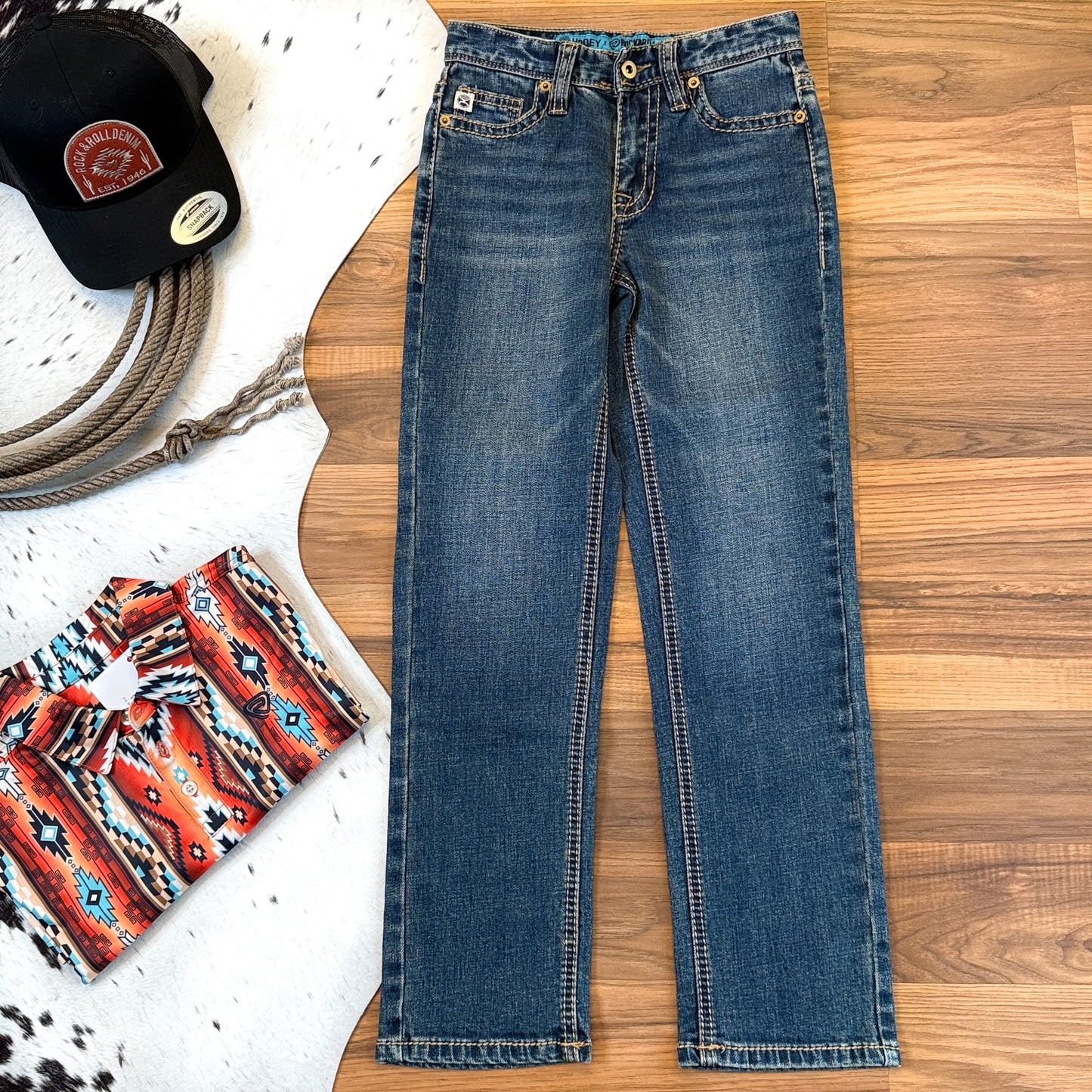 NEW Hooey Boys Revolver Jeans – Slim Fit Straight Bootcut (8R)