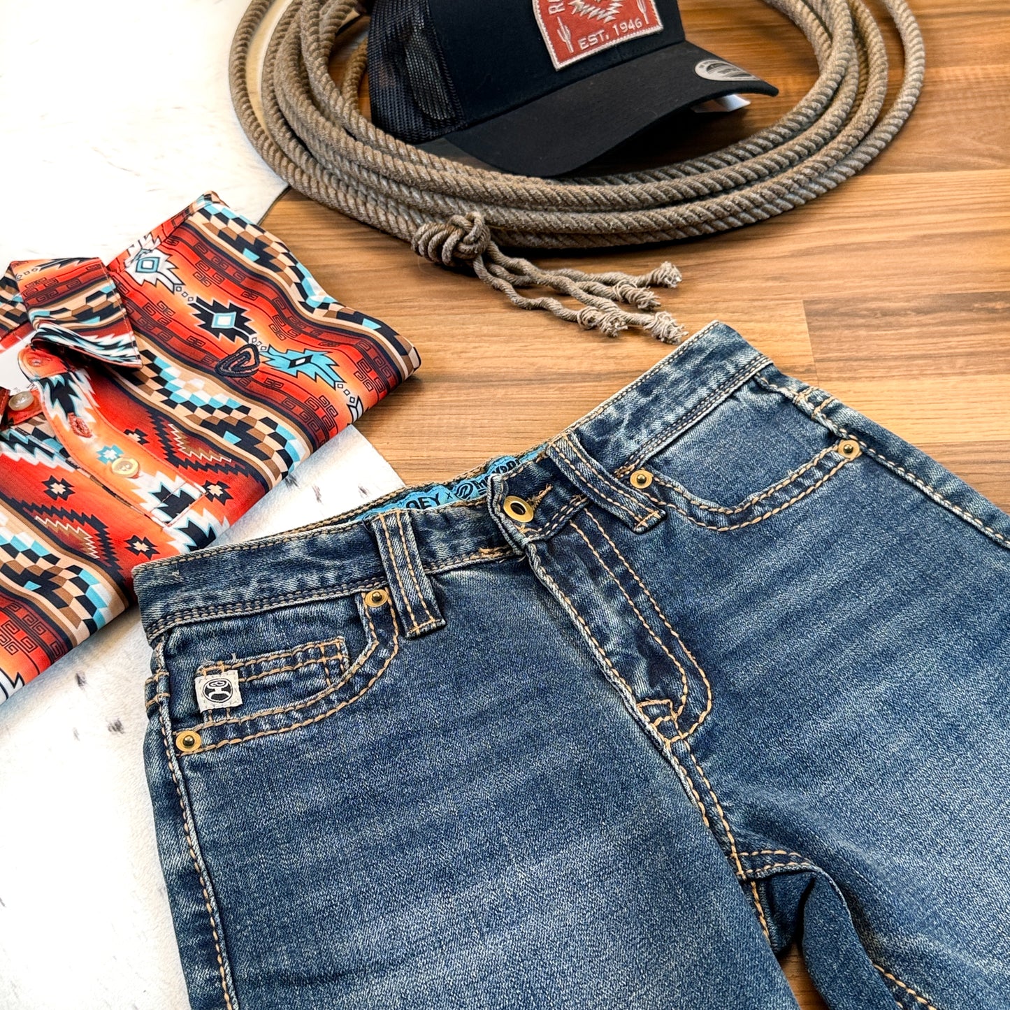 NEW Hooey Boys Revolver Jeans – Slim Fit Straight Bootcut (8R)