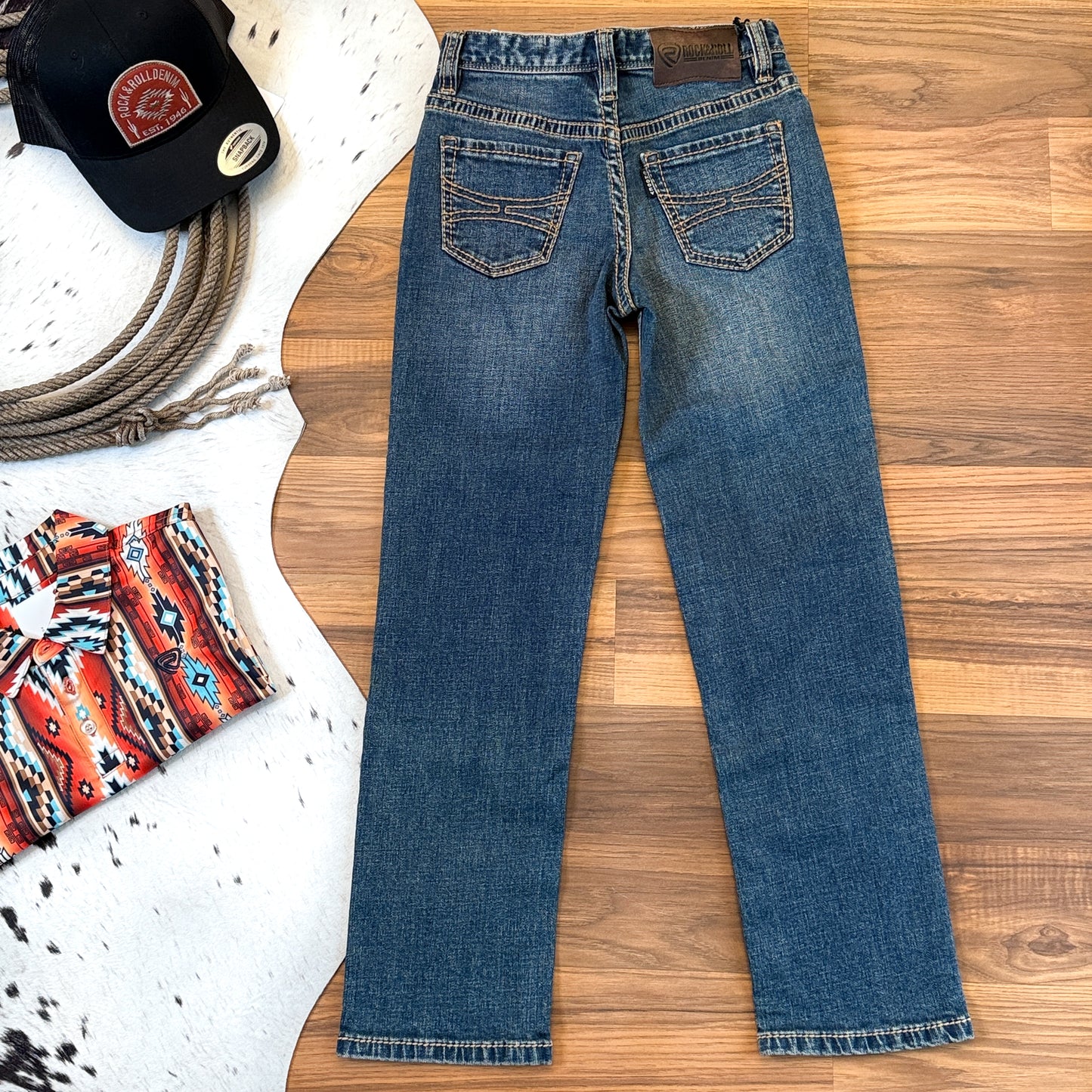 NEW Hooey Boys Revolver Jeans – Slim Fit Straight Bootcut (8R)