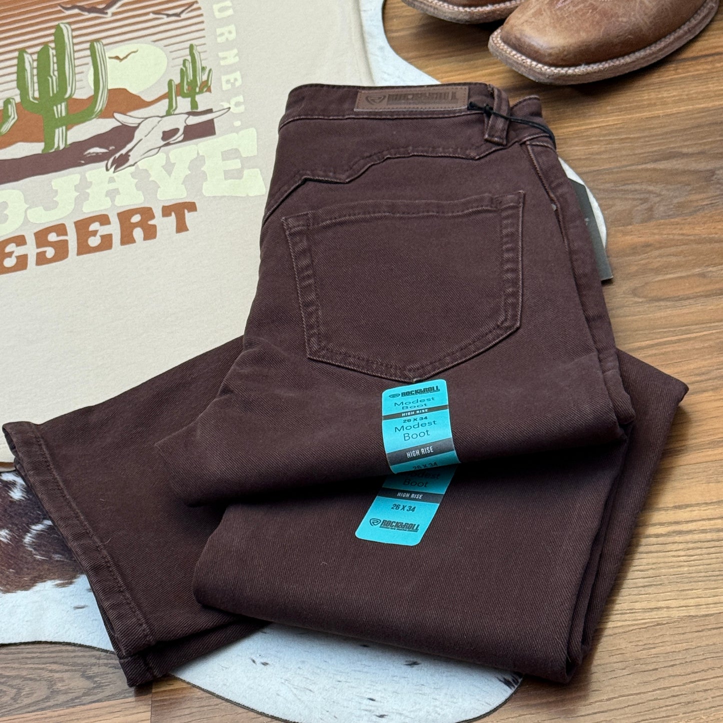 NEW Rock & Roll Denim High Rise Modest Bootcut Jeans (26x34)