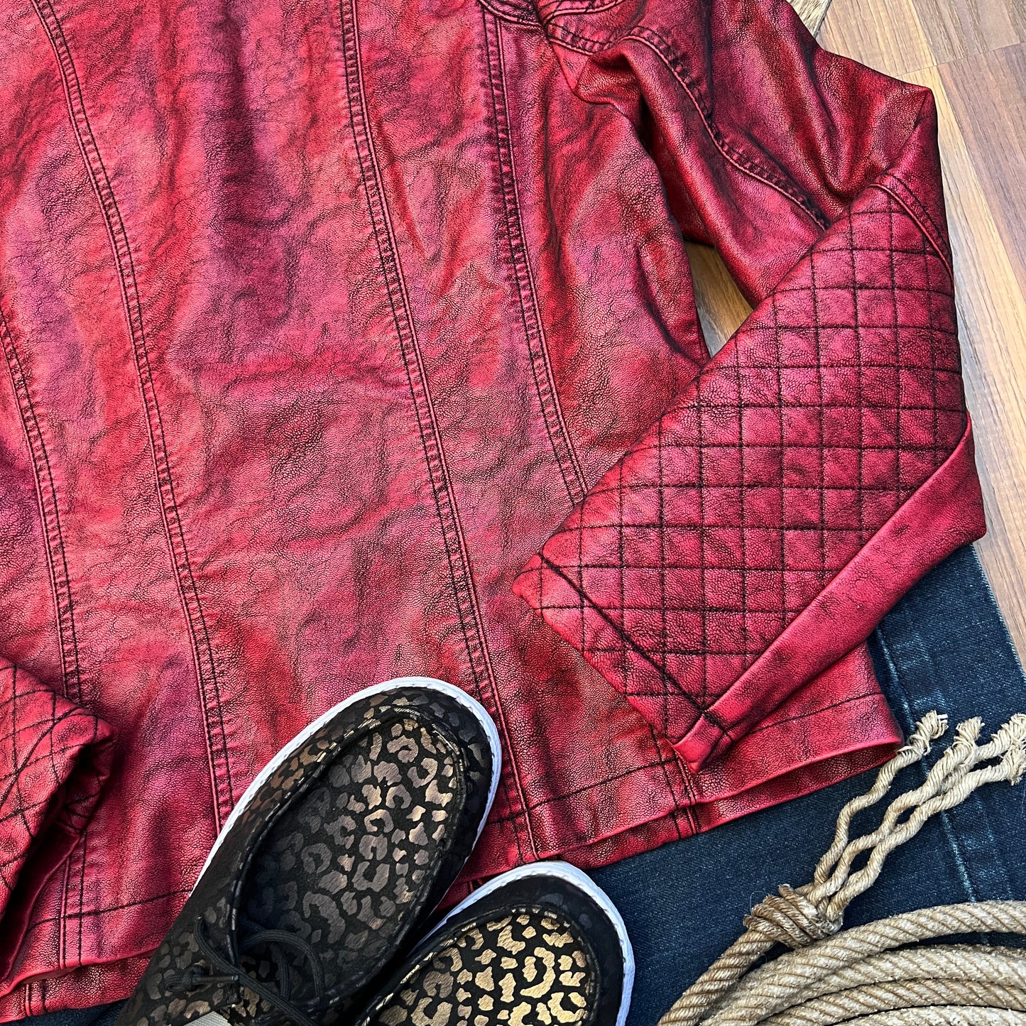 NEW Giolshon Retro Moto Faux Leather Women's Jacket (Large)