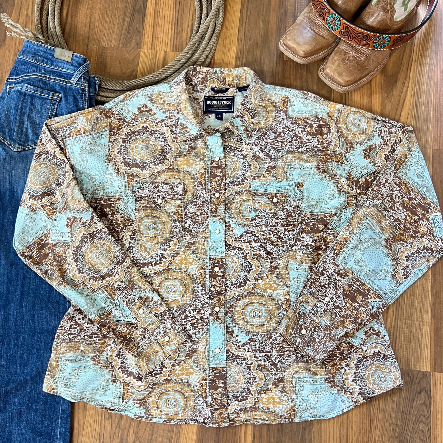 Panhandle Slim Rough Stock Pearl Snap Shirt (Women’s 2X)