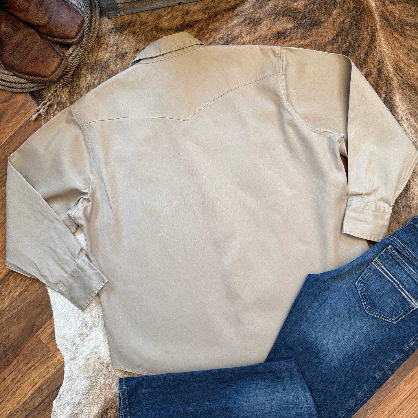 Wrangler Men's Cowboy Cut Firm Finish Western Pearl Snap Work Shirt (XXL)