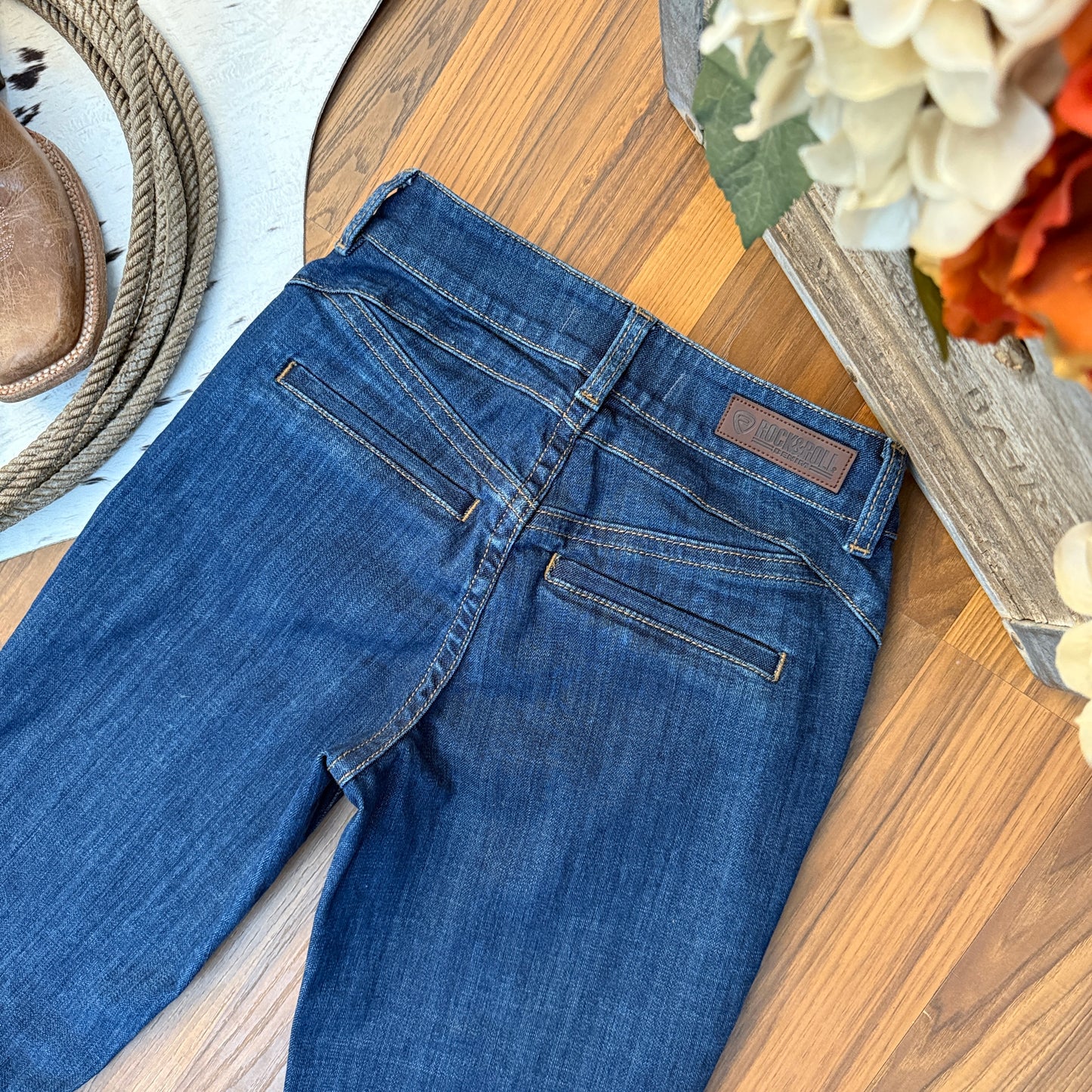 Rock & Roll High Rise Yoke Welt Pocket Trousers (26x34)