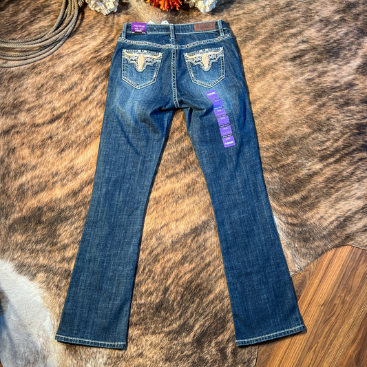 NEW Rock & Roll Cowgirl Midrise Bootcut Longhorn Riding Jeans (26x34)