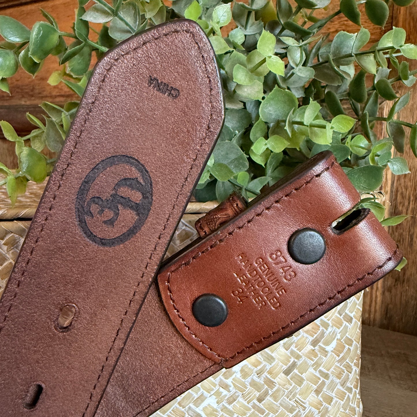 Vintage 90's 3D Hair-On Cowhide Hand-Tooled Genuine Leather Cross Concho Western Belt Men's 34"