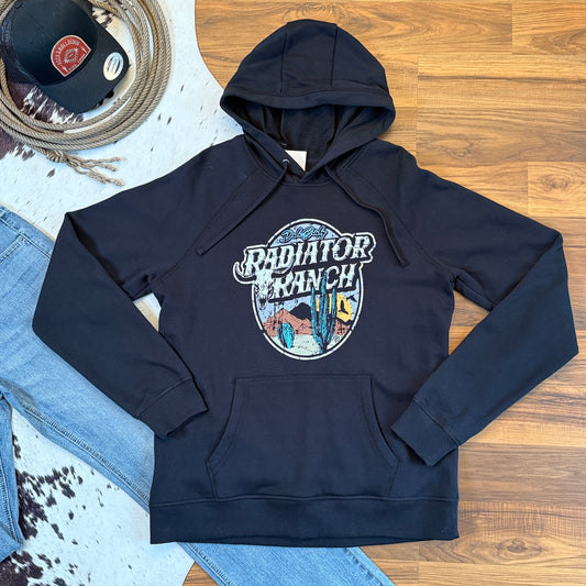 NEW Rock & Roll Denim Radiator Ranch Hoodie – Black (L)