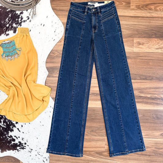 NEW Rock & Roll Denim High Rise Relaxed Flare Jeans – Slant Pockets (26x34)